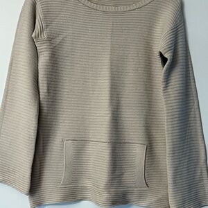 Gray Knit Sweater with Rhinestone Detail
